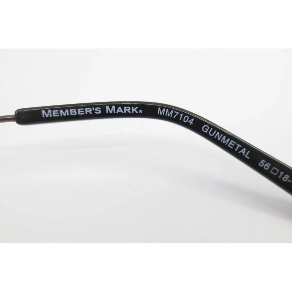 Member's Mark MM7104 Gunmetal Rectangular Semi-Rimless Eyeglass Frames 56-18-145